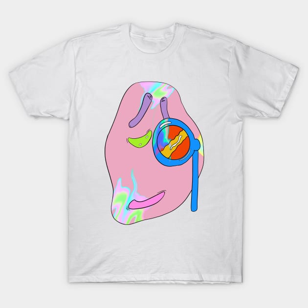 Smug Trippy Emoji Surreal Melting T-Shirt by raspberry-tea